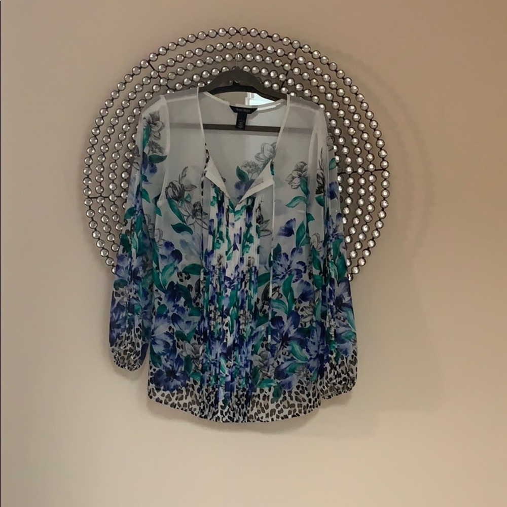 White House Black Market Floral & Animal Print 👚